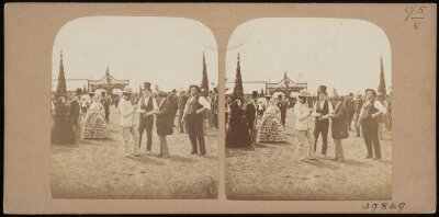 Approach to the Arts Department: Members of the Committee and Workmen in the Foreground