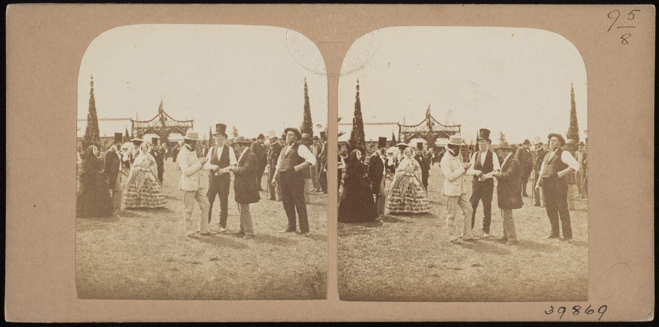 Approach to the Arts Department: Members of the Committee and Workmen in the Foreground