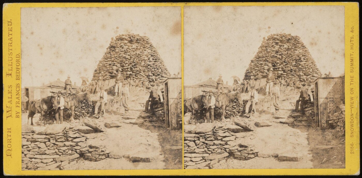 Francis Bedford, Snowdon: View of the summit, huts etc