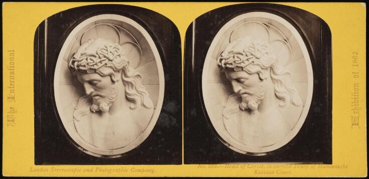 'Head of Christ, in carved ivory of Mammouths' in the Russian Court at the 1862 Great Exhibition in London top image