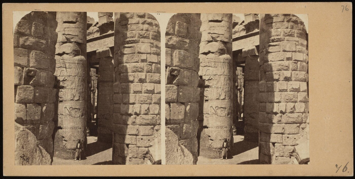 Francis Frith, Stereoscopic photograph of the Temple of Karnac (or Karnak) in Thebes