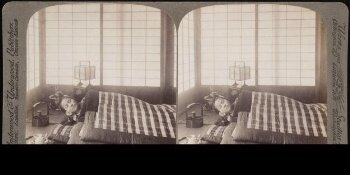 Girl sleeping in a Tea-House at Hikone