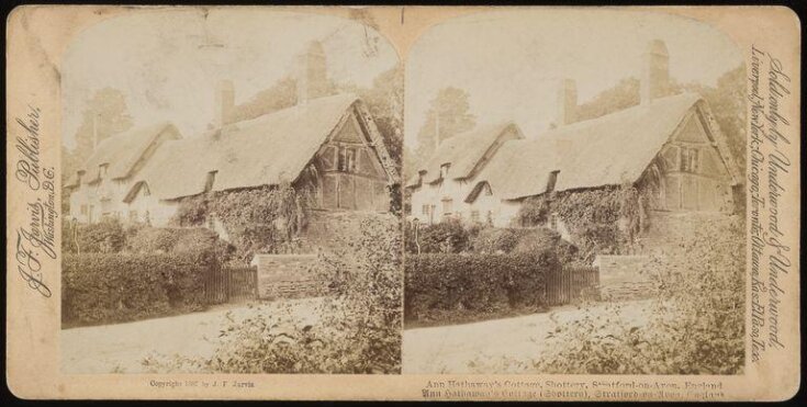 Stereograph of Anne Hathaway's cottage in Shottery, Stratford-on-Avon, England top image