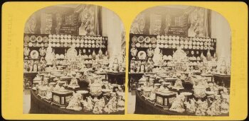 Italian section, ceramics display, at the Paris International Exhibition 1867