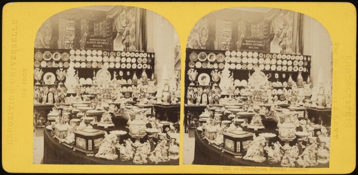 Italian section, ceramics display, at the Paris International Exhibition 1867 top image