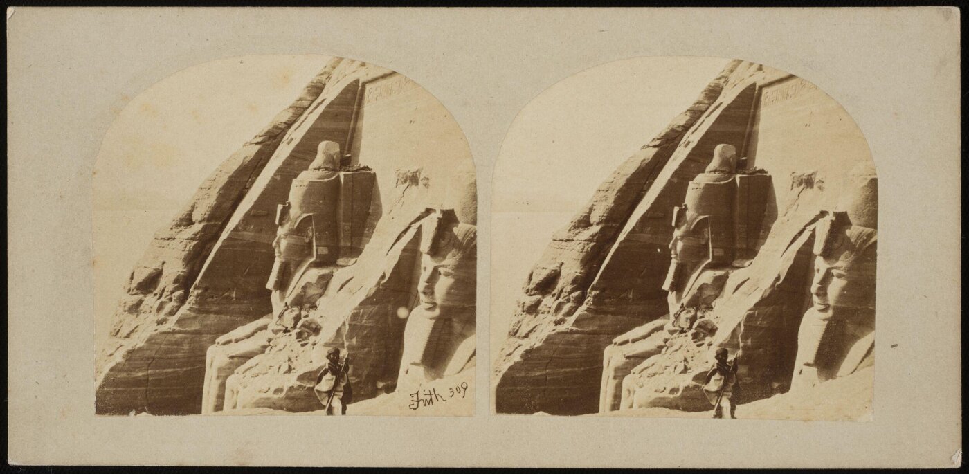 Francis Frith, Stereoscopic photograph of the Great Rock Temple of Abu Simbel