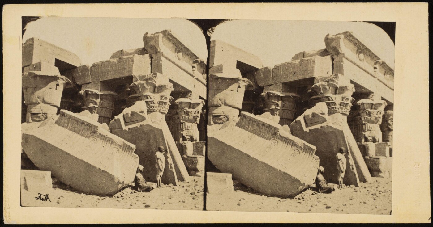 Francis Frith, Stereoscopic photograph of Kom Ombo