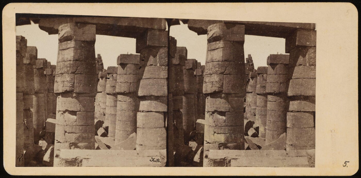 Francis Frith, Stereoscopic photograph of the Temple of Karnak