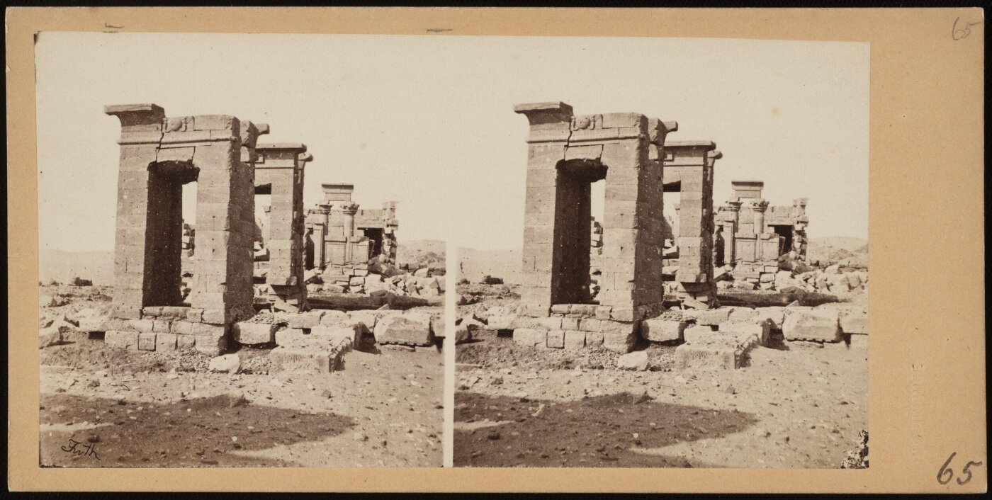 Francis Frith, Stereoscopic photograph of the Temple of Dabod