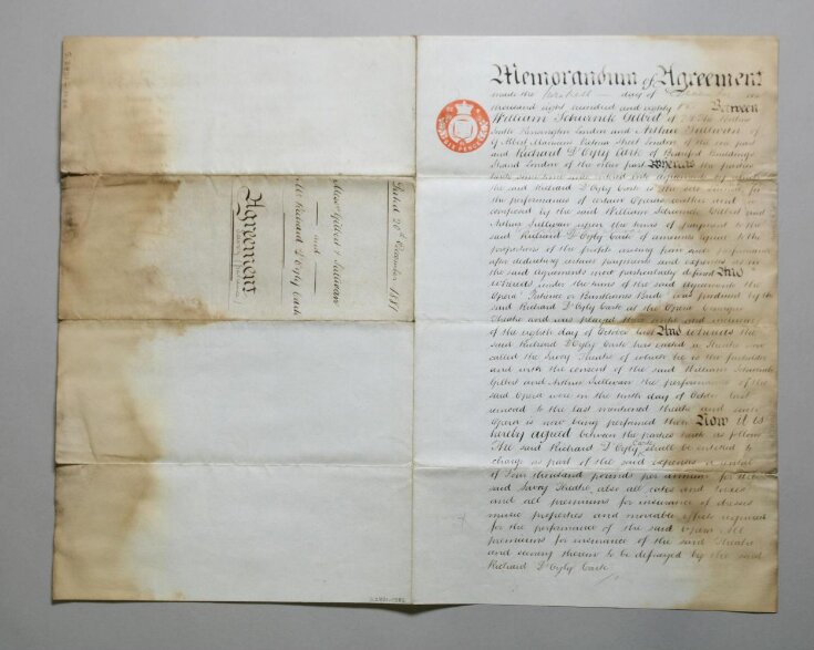 Memorandum of Agreement between Gilbert, Sullivan and D'Oyly Carte top image