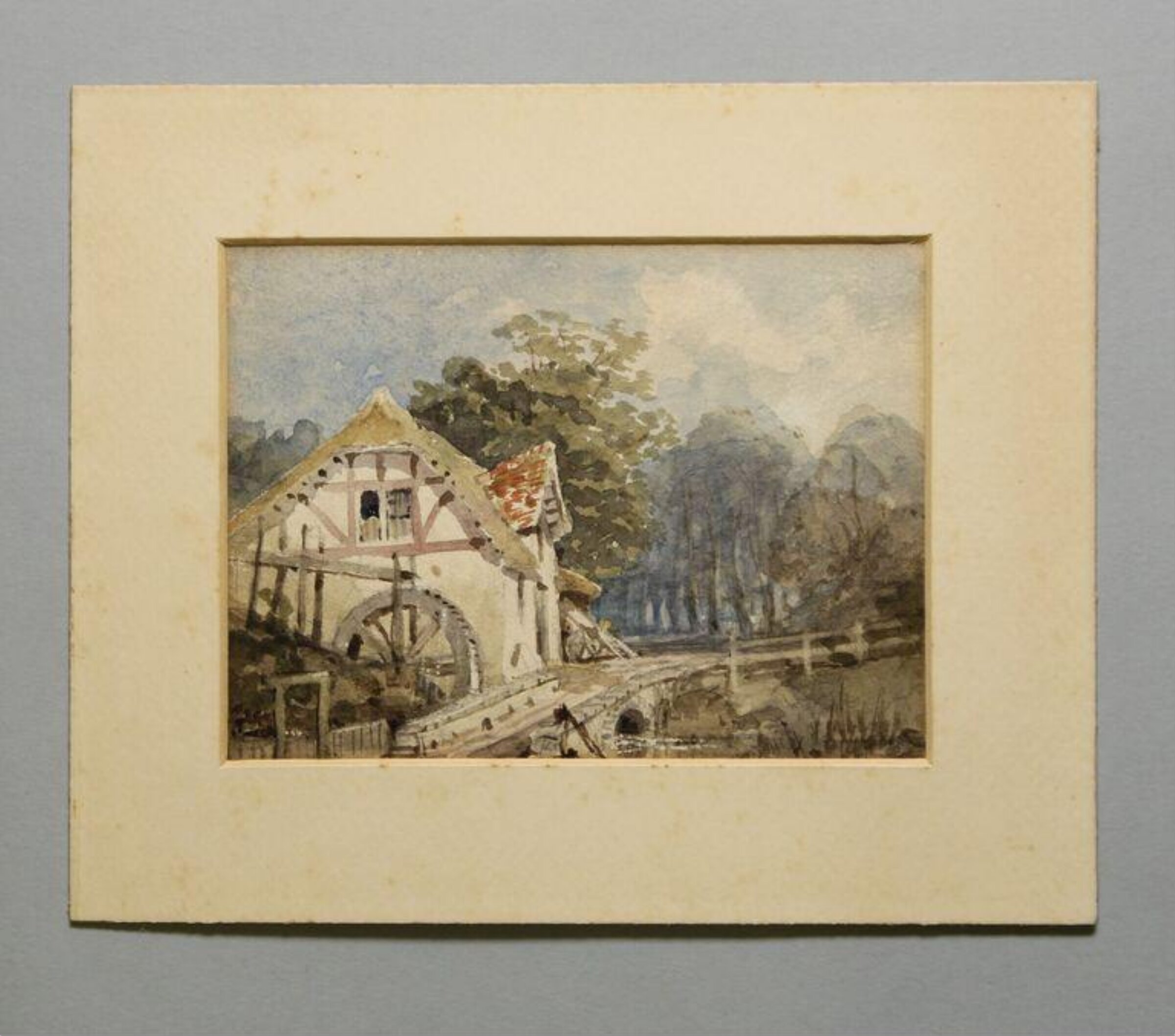 Watercolour drawing by the Grieve family, showing a water mill, Grieve, early 19th century