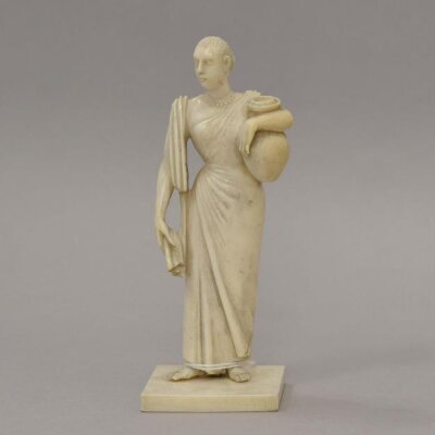 Woman carrying water vessel, 19th century