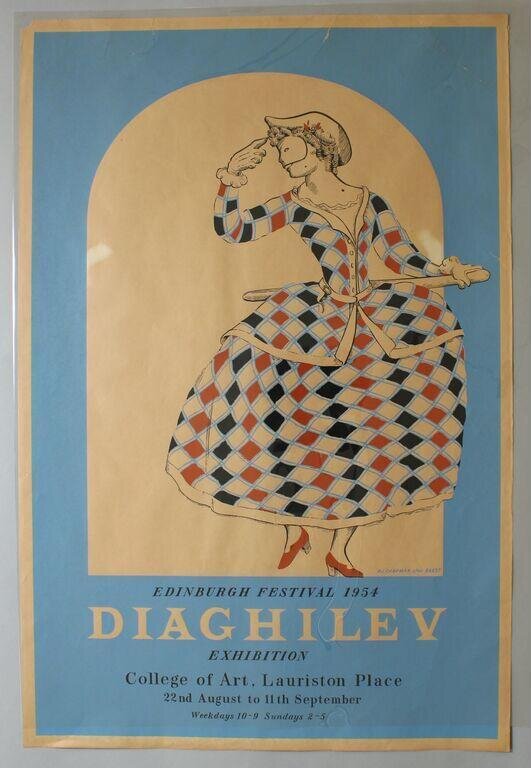 Poster advertising the exhibition <i>Diaghilev</i>, Edinburgh 1954
