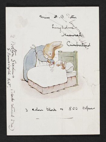 Printer's proof of the coloured frontispiece of 'Peter Rabbit'