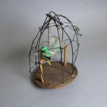 Birdcage used as a stage property for a puppet theatre