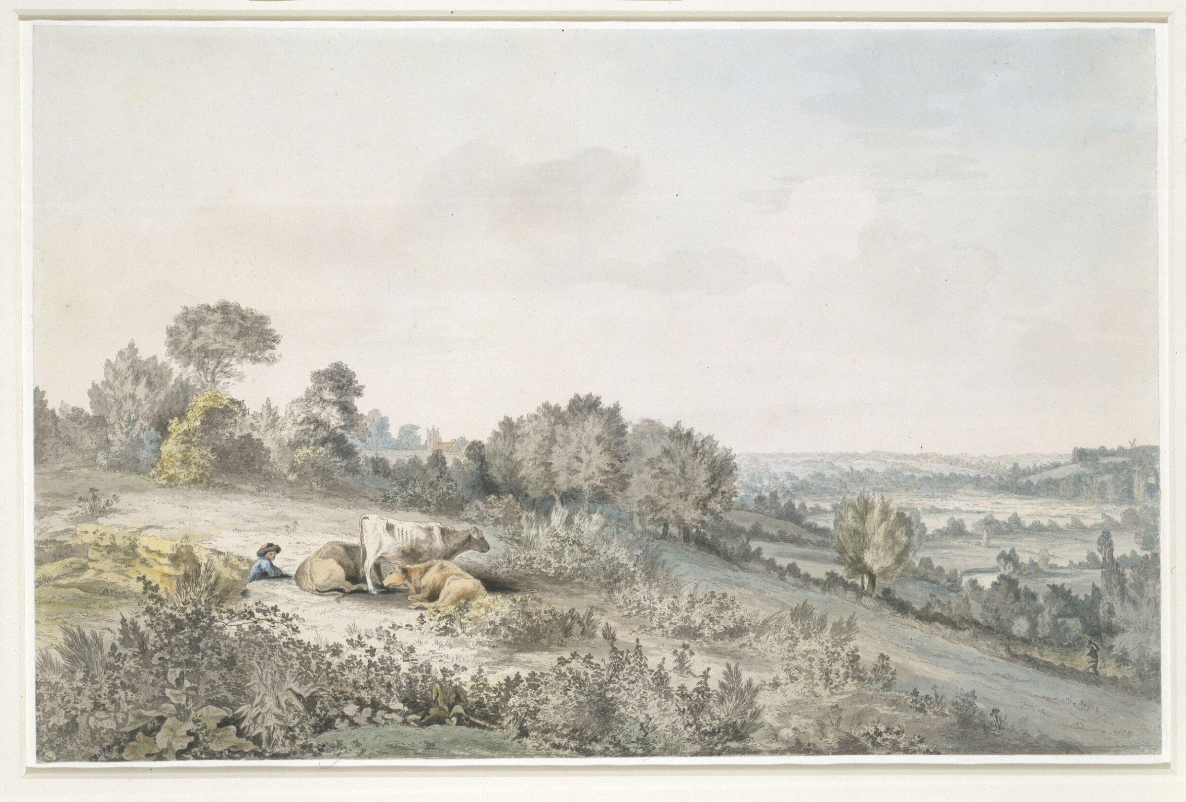 The valley of the Stour, with Langham Church in the distance, John Constable, 1800