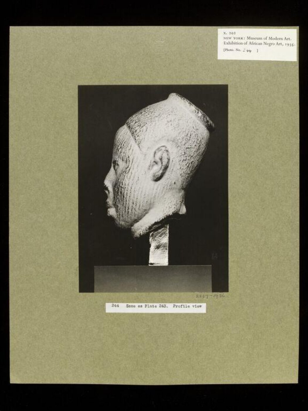 Walker Evans, Plaster Cast of Terra Cotta Head. Yoruba.