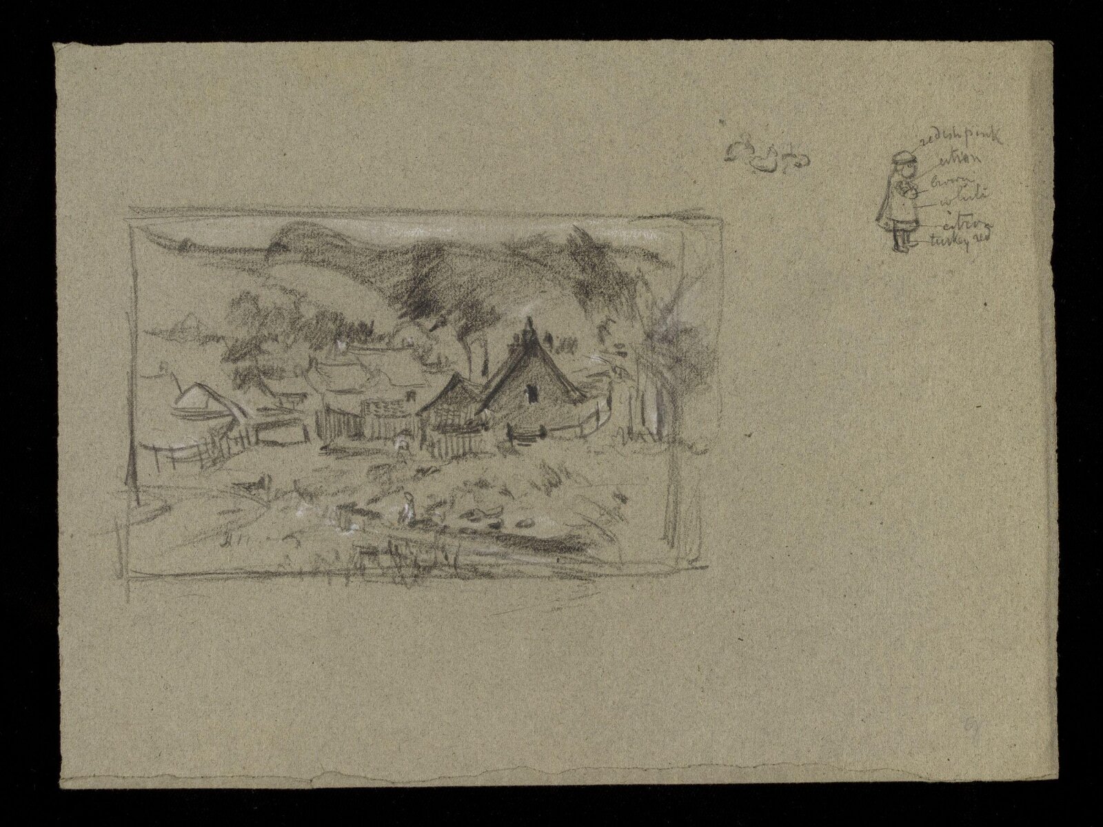 Village scene, Luke Fildes, ca. 1860-1927