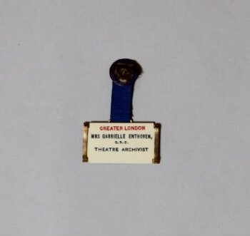 Soroptimist International Association name badge for Mrs Gabrielle Enthoven 