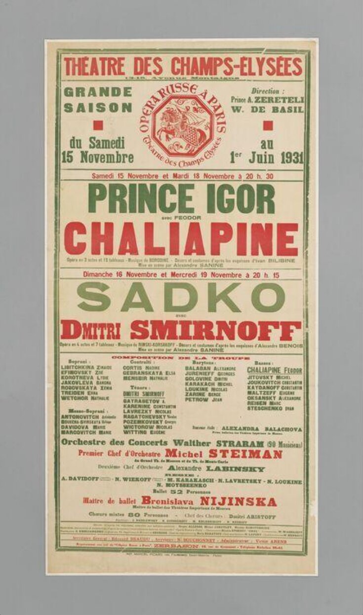 Opera Russe a Paris, 1930-31 top image