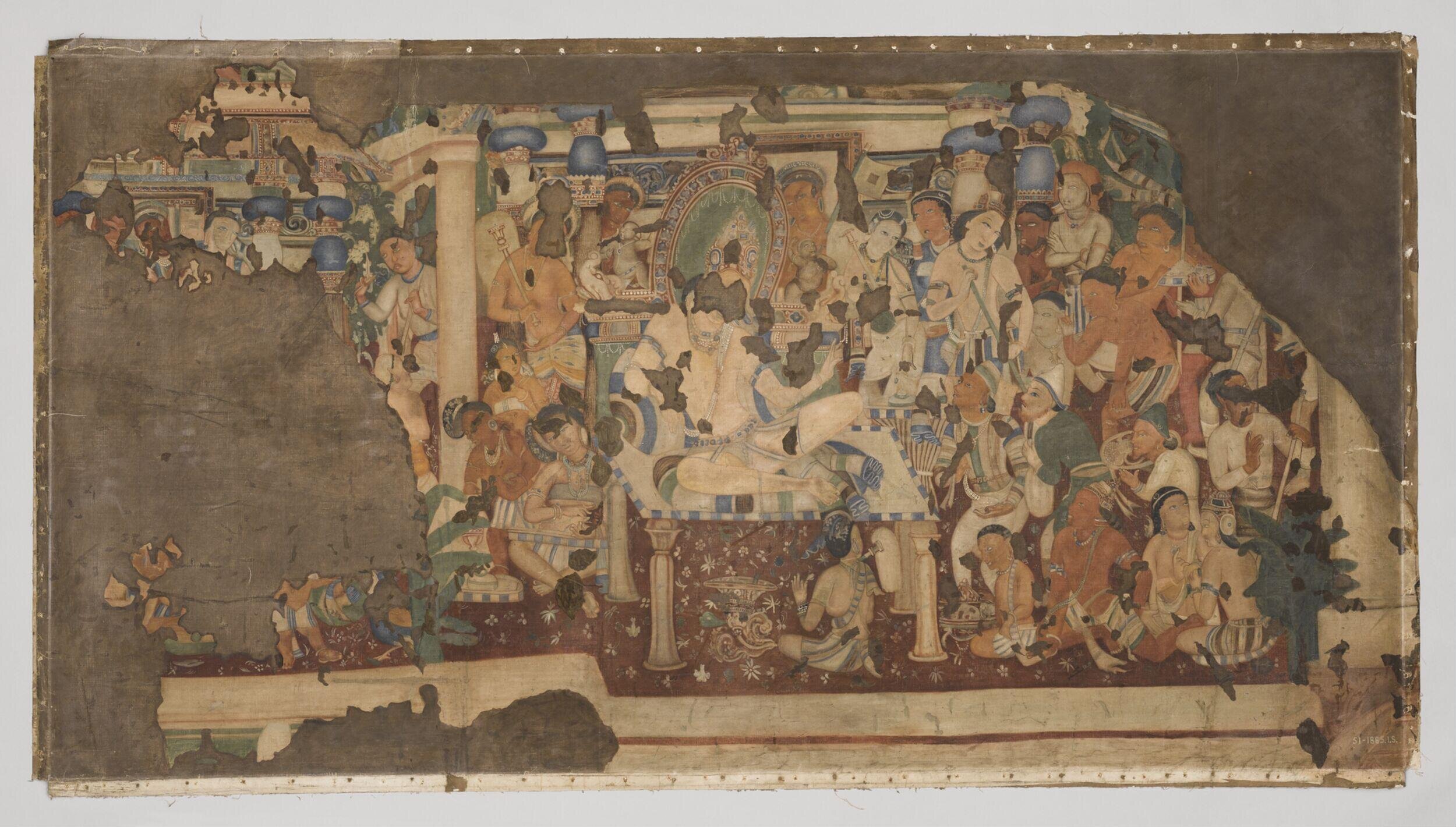 copy of painting in the caves of Ajanta (cave 1)