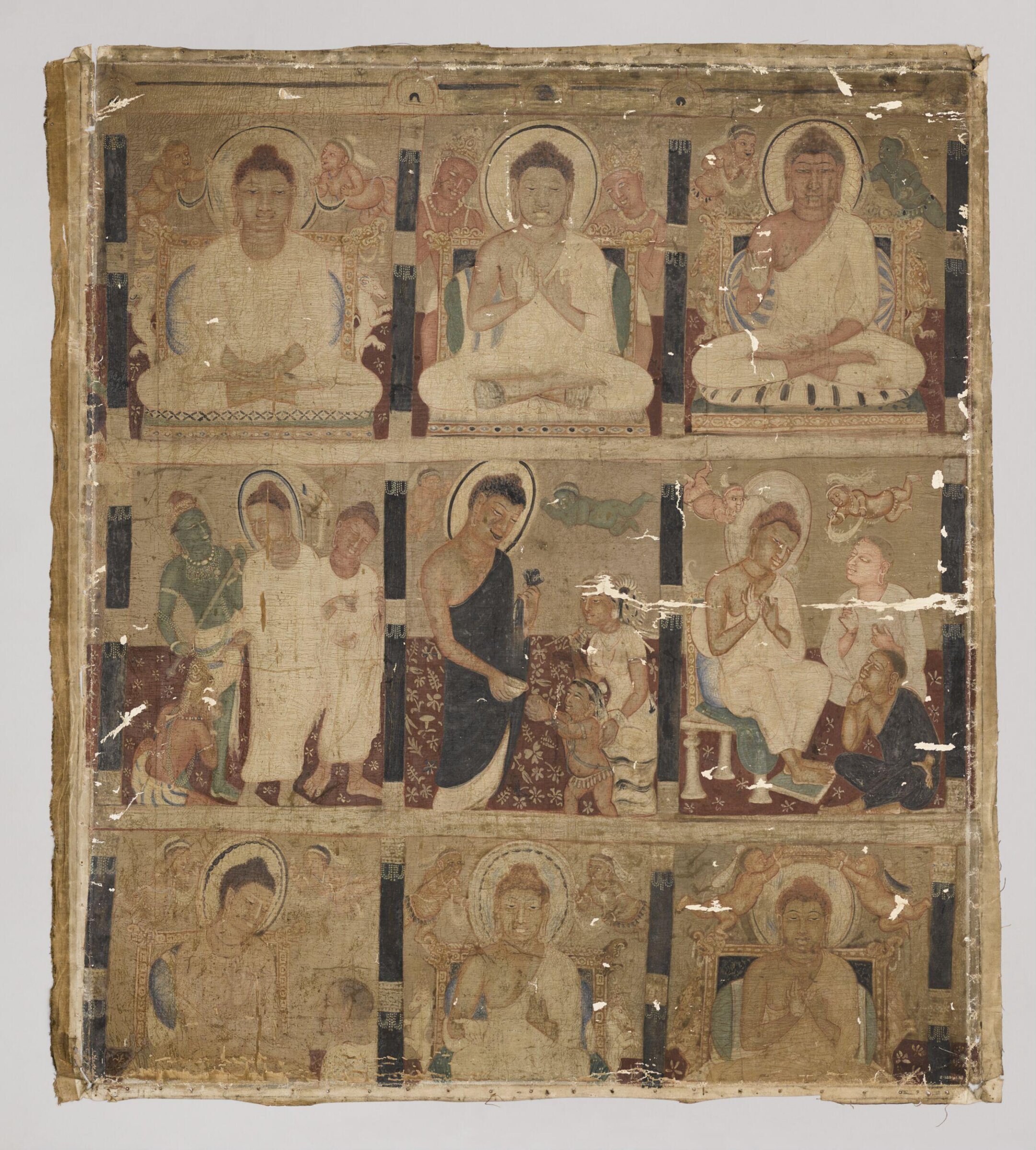 Copy of painting in the caves of Ajanta (Cave 19), John Griffiths, 1872-1885