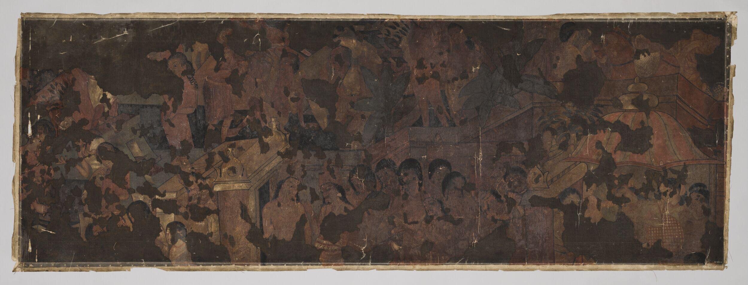 Copy of painting in the caves of Ajanta (Cave 16)