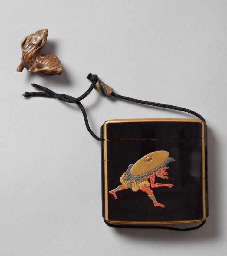 Inrō, netsuke and ojime (19th century) by Kobayashi Kōkyo