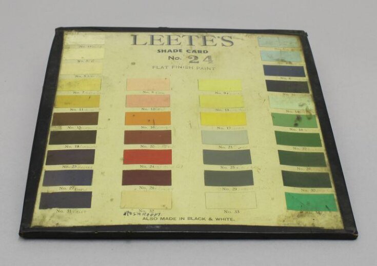 Colour chart for paint by A. Leete & Co. image