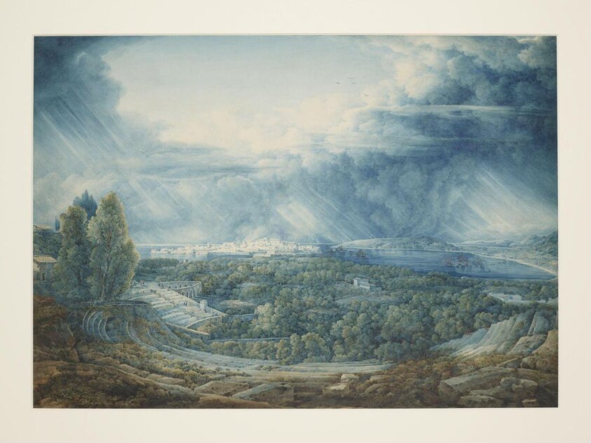 The Greek Theatre, Syracuse (ca. 1775 to ca. 1800) by Abraham-Louis-Rodolphe Ducros