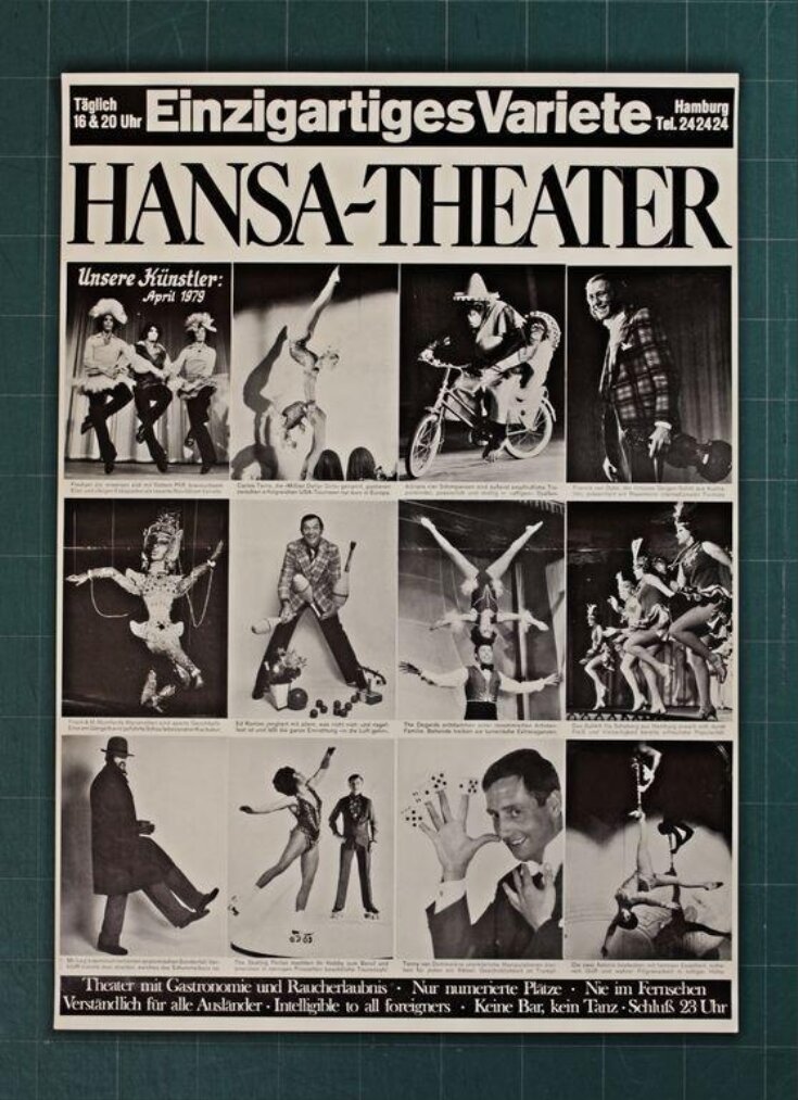 Poster advertising the twice daily Variety programme at the Hansa Theatre Hamburg, April 1979 top image