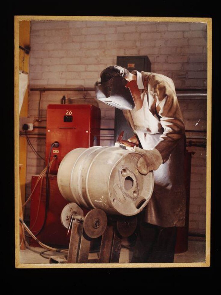 Welding a Cask at the Burton Latimer works of Alumasc Ltd. 1961 top image