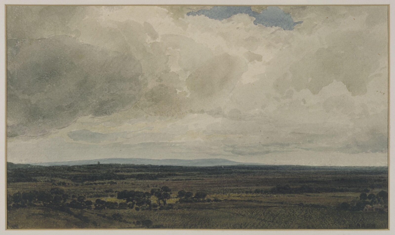 Showery day, Glastonbury Tor, Frederick Nash, early 19th century