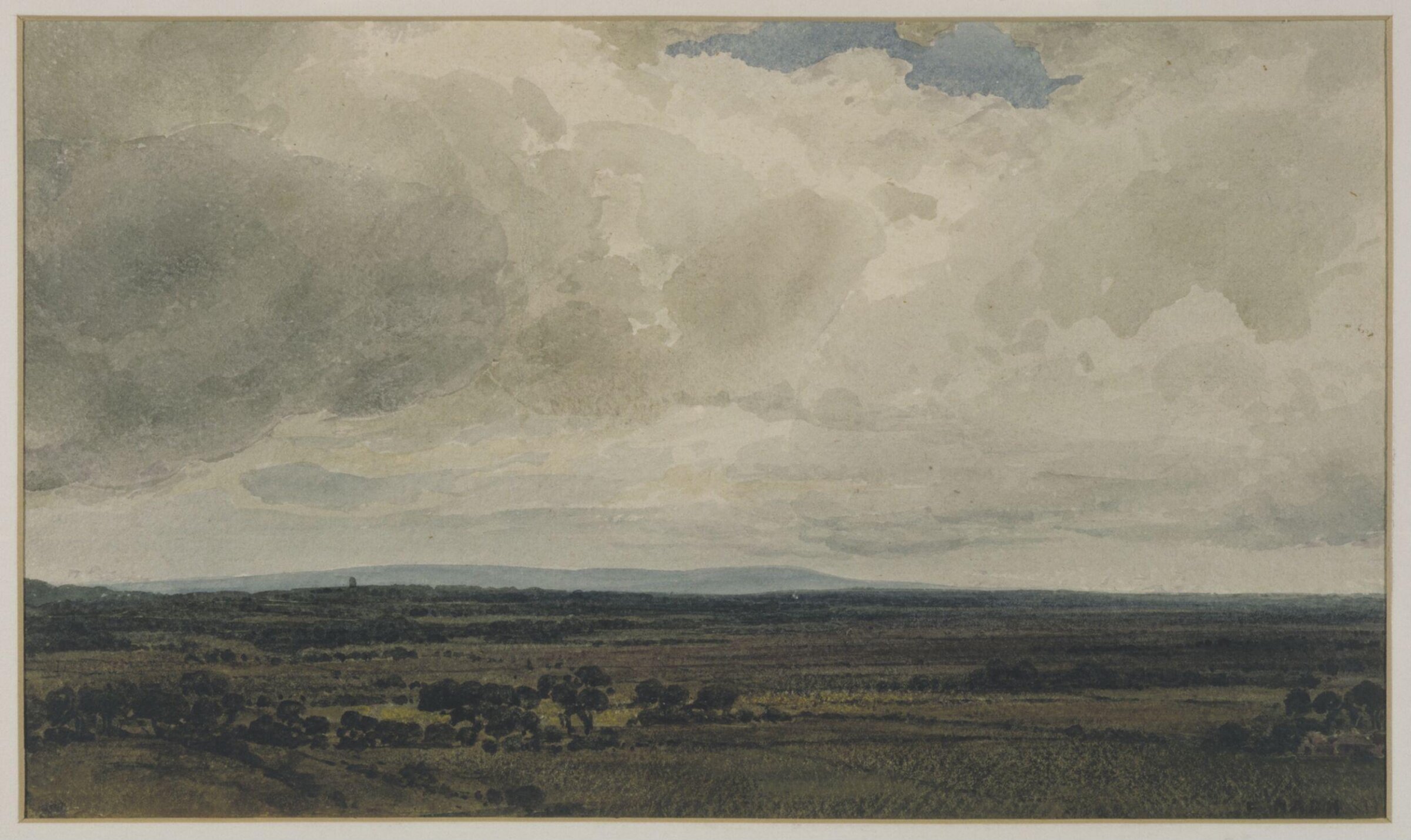 Showery day, Glastonbury Tor, Frederick Nash, early 19th century