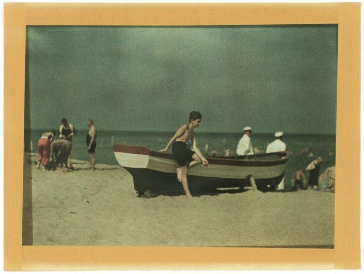 Heinz Paneth seated on a boat top image