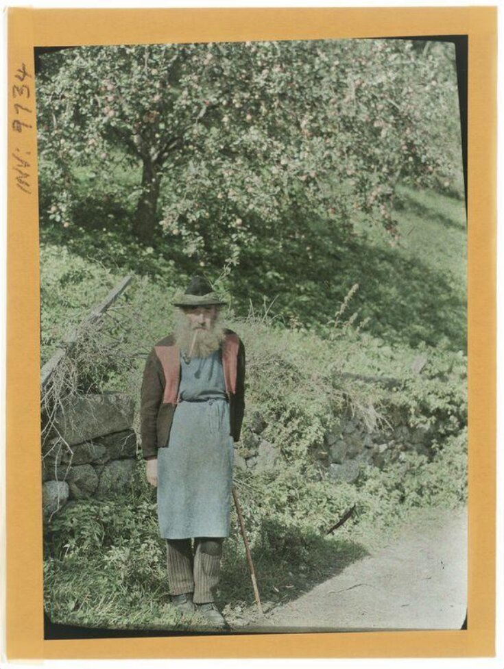 Vineyard watchman with pipe on path top image