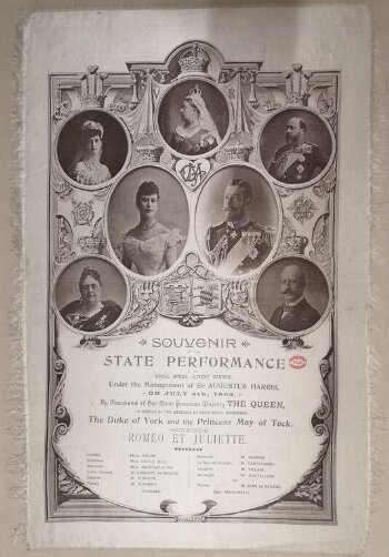 Silk programme of the State Performance at the Royal Opera, Covent Garden, 4 July 1893