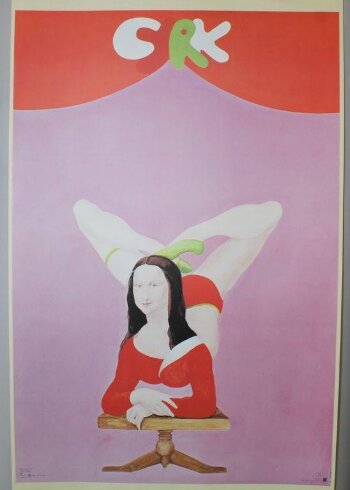 Mona Lisa Contortionist. Poster advertising Polish circus 