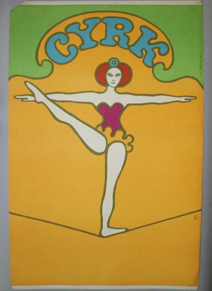 Dancer on Tightrope. Poster advertising Polish circus  image