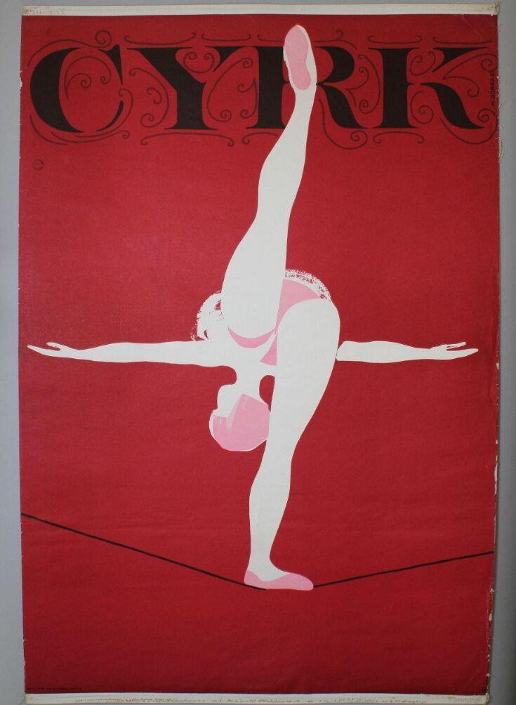 Woman on Tightrope. Poster advertising Polish circus  image