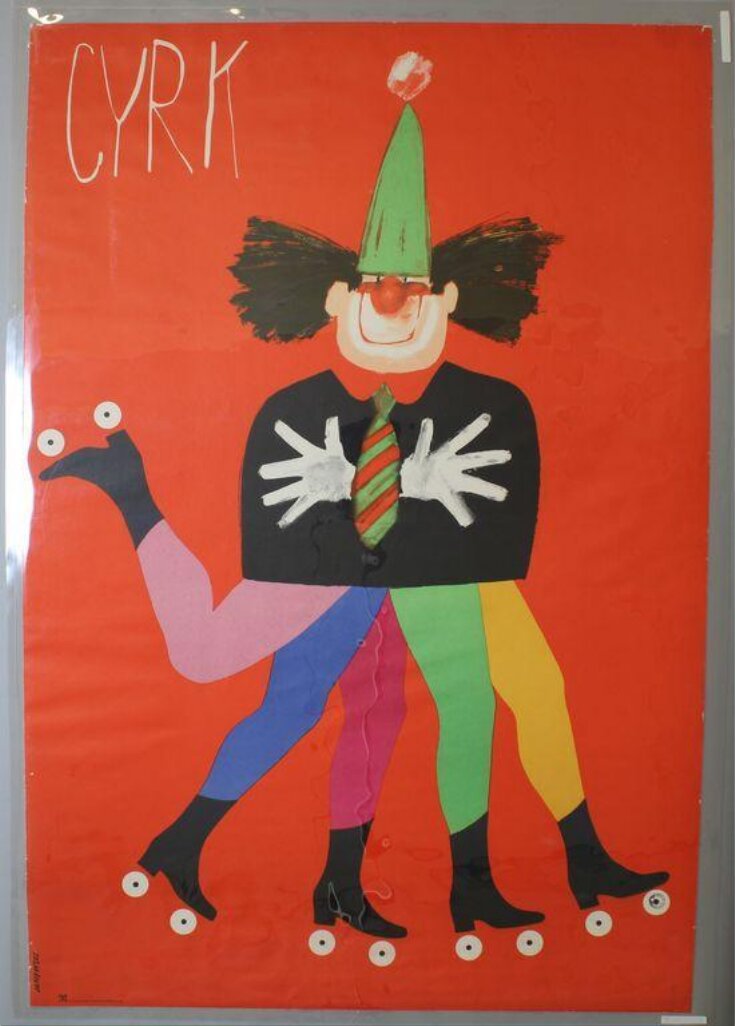 Five-Legged Skater. Poster advertising Polish circus  image