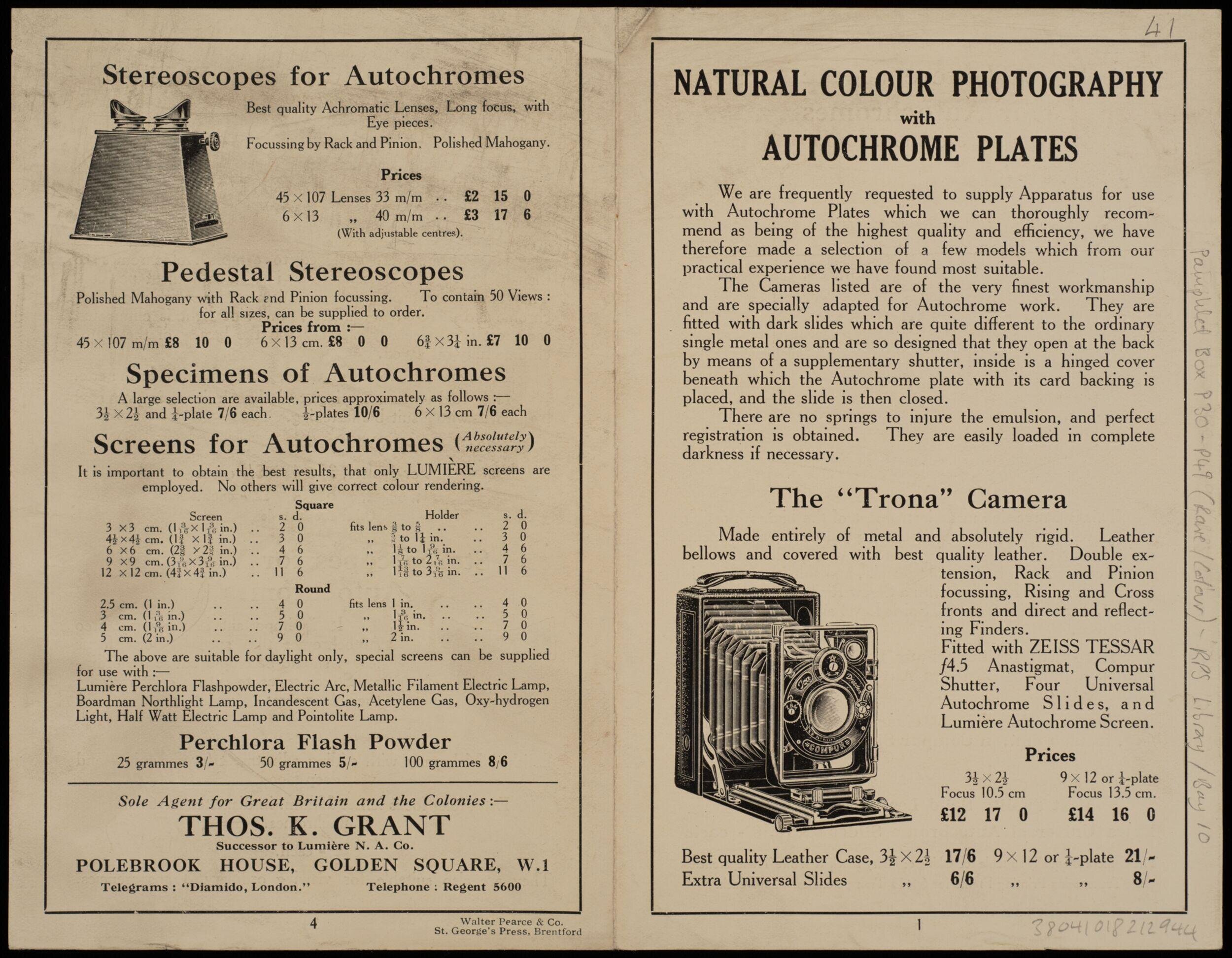 Natural colour photography with Autochrome plates