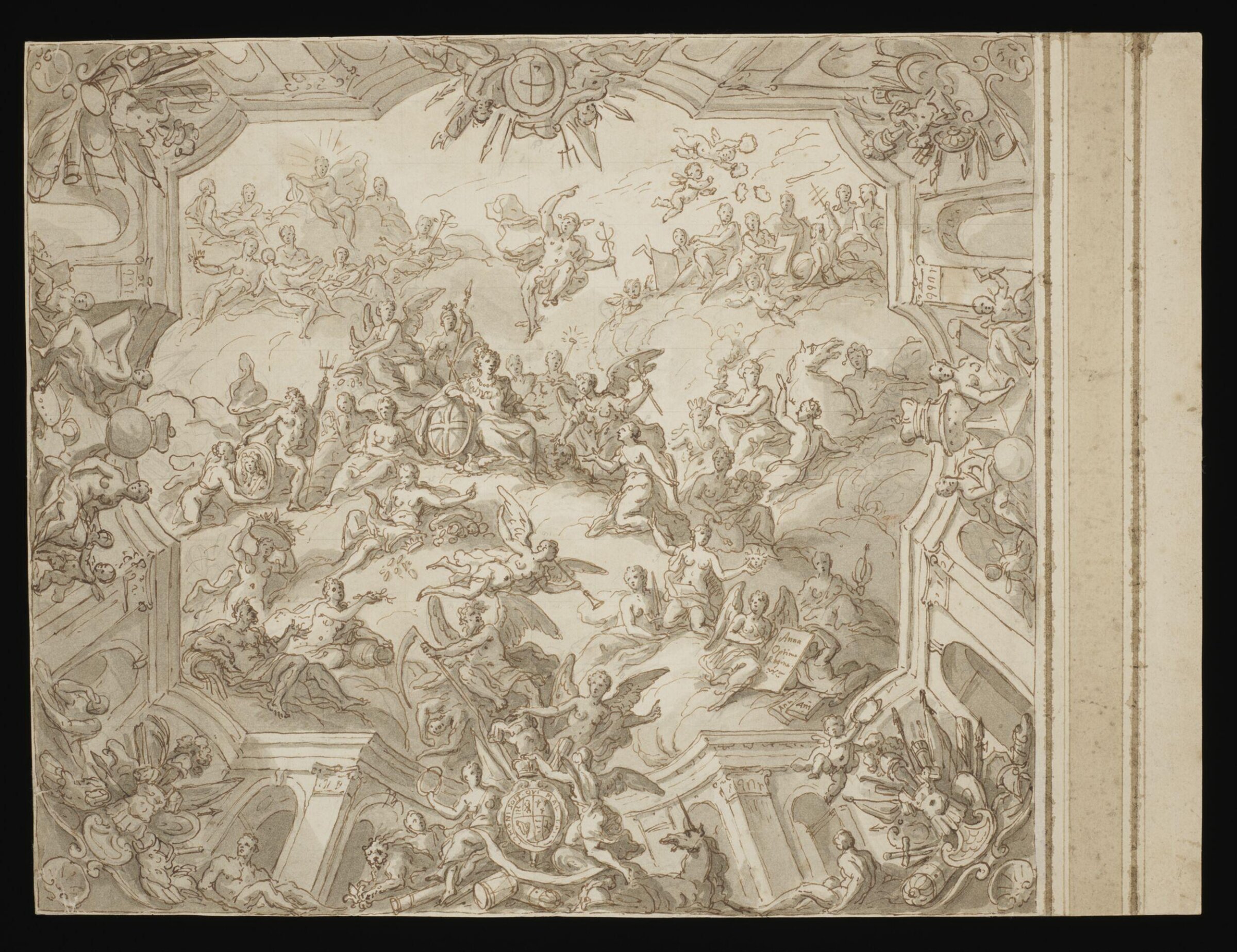 Preliminary design for the ceiling of the Upper Hall at Greenwich, James Sir Thornhill, ca.1707
