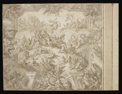 Preliminary design for the ceiling of the Upper Hall at Greenwich