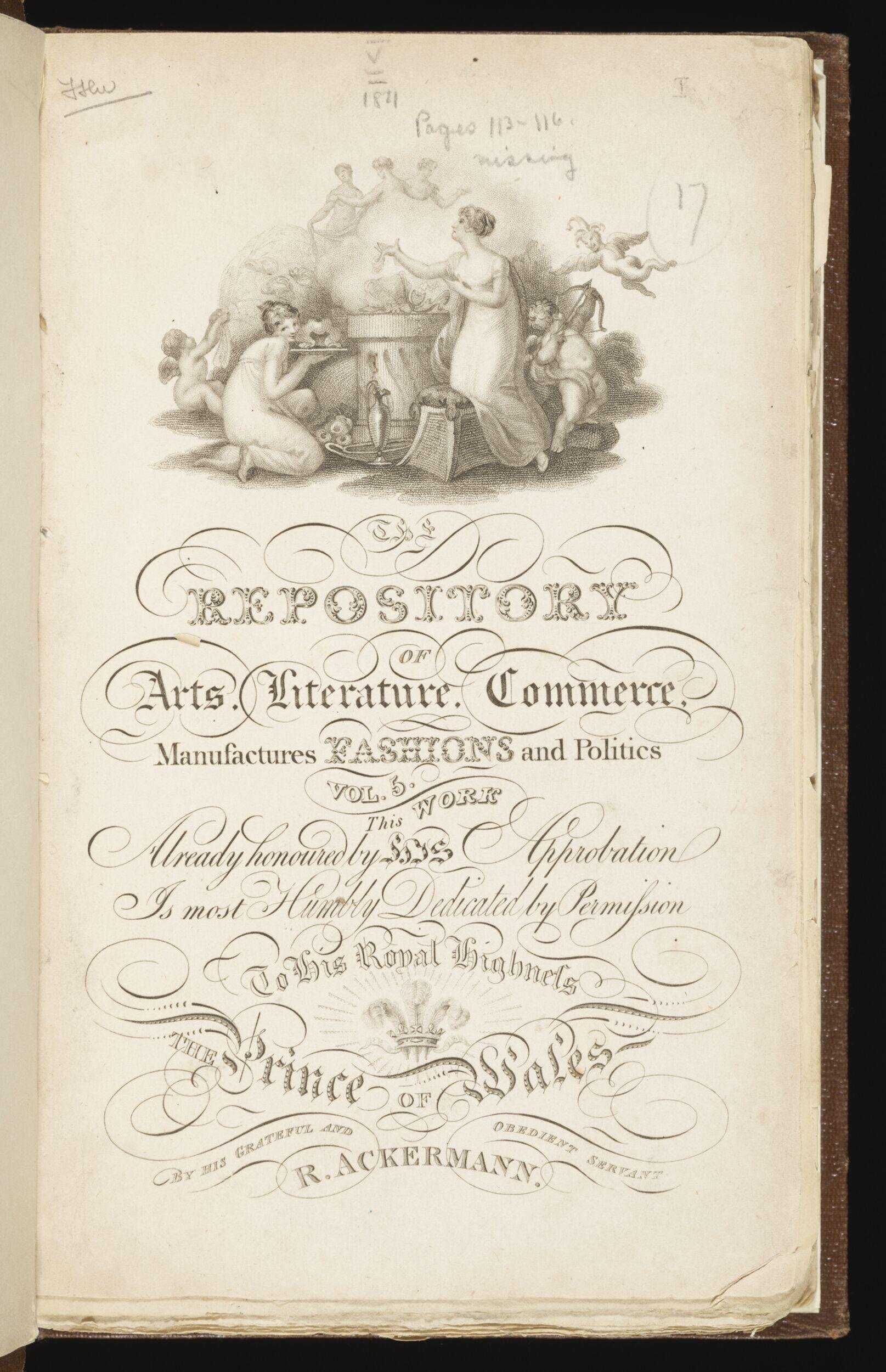 The Repository of arts, literature, commerce, manufactures, fashions and politics