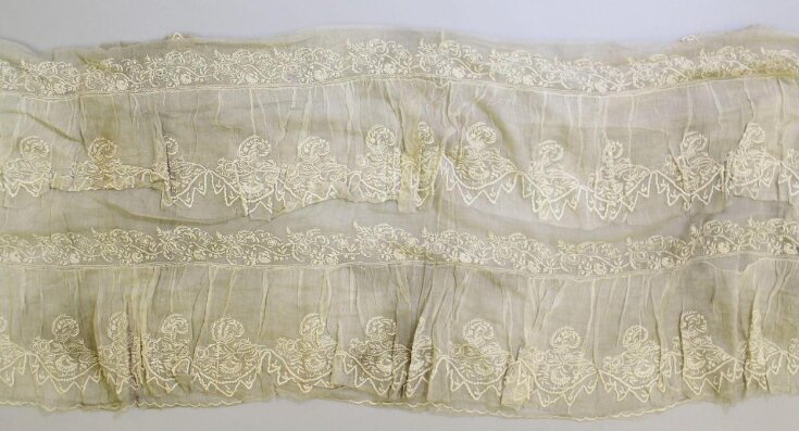 Chikan Embroidered Muslin Skirt Piece top image