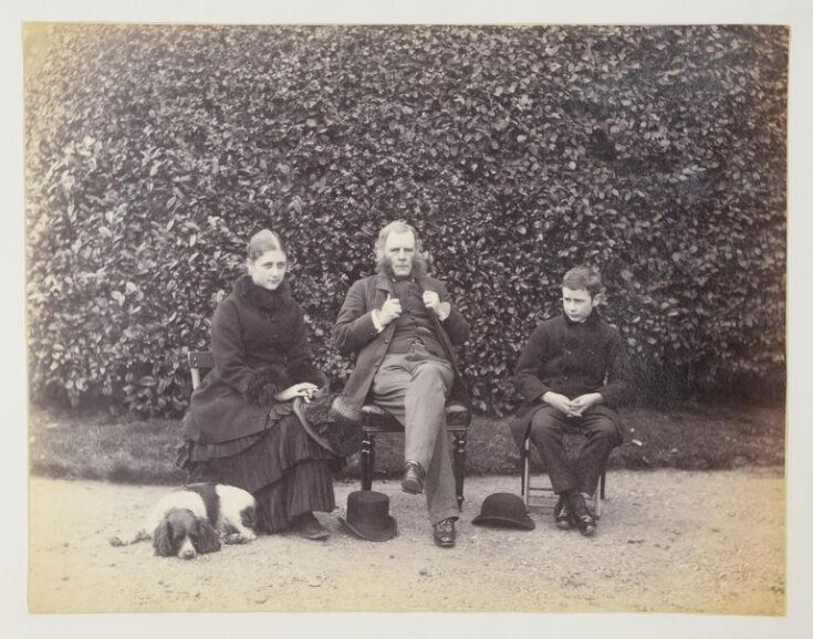 Photograph of Rupert, Beatrix and Bertram Potter and their dog, Spot top image