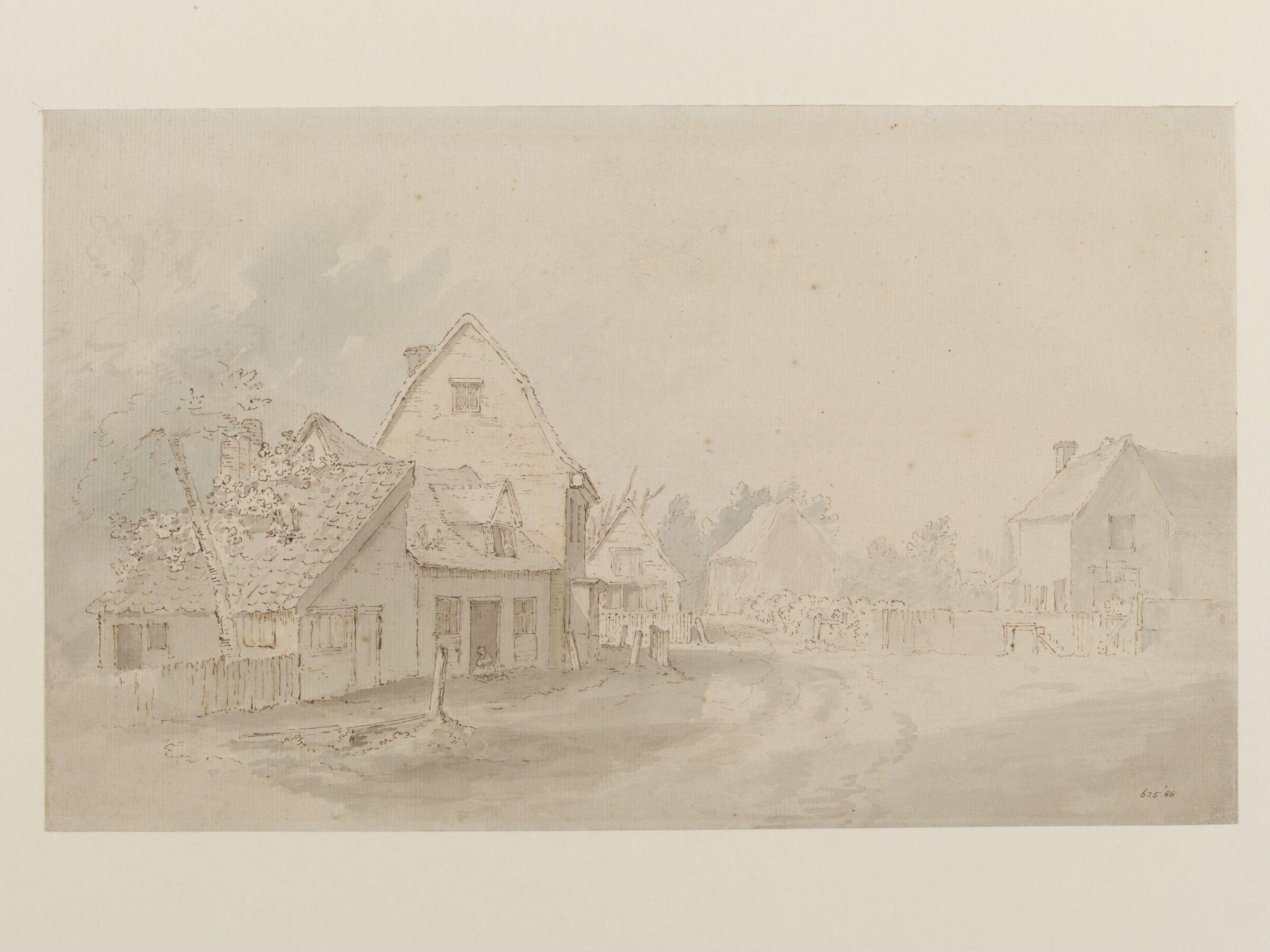 East Bergholt Street, East Bergholt, John Constable, ca. 1796-9