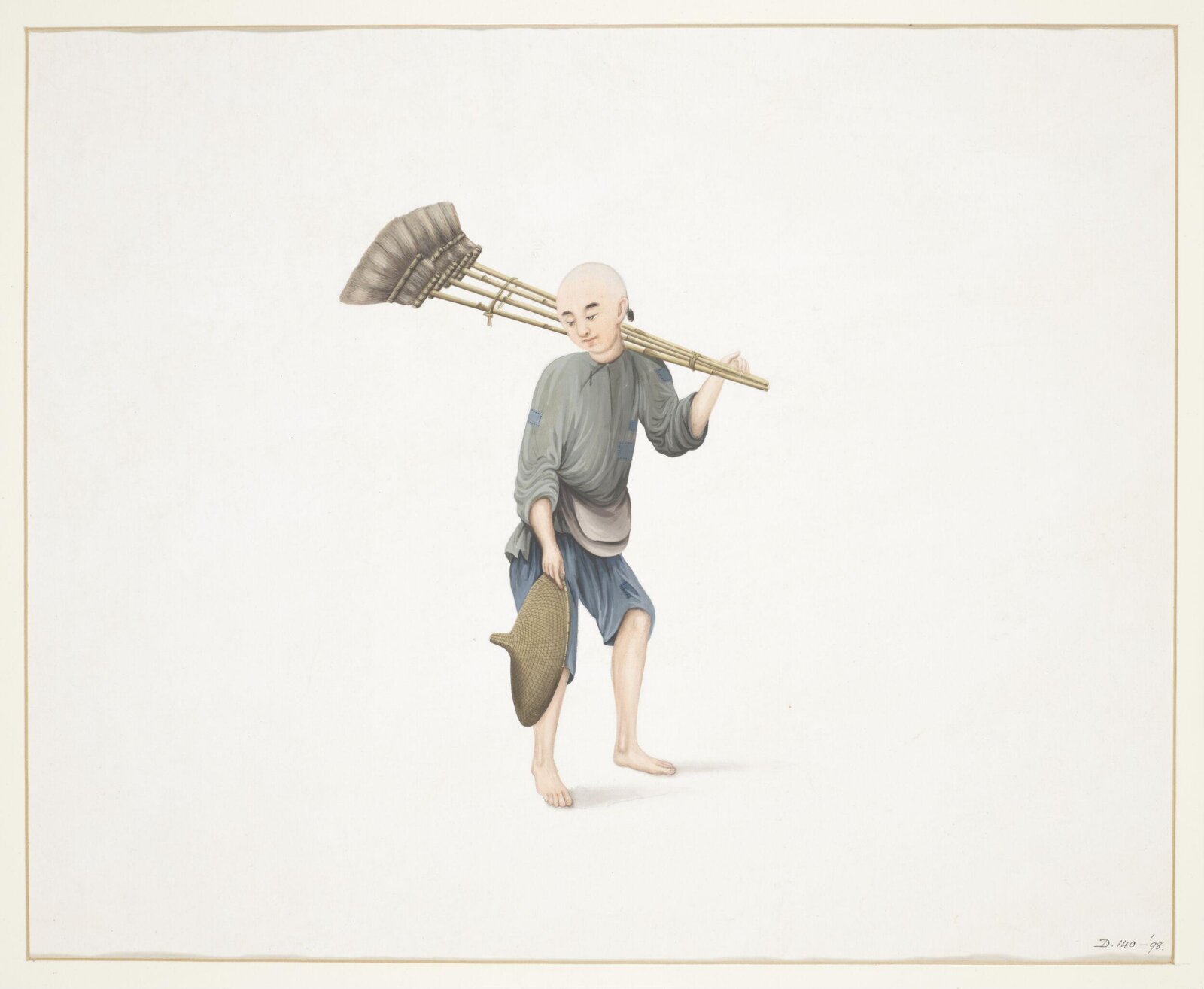 A Broom Seller, Puqua, ca. 1790