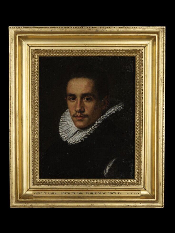 Bust portrait of a man in a black dress and white ruff top image